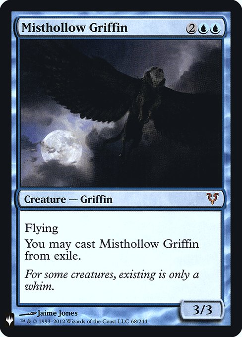 【Foil】《霧虚ろのグリフィン/Misthollow Griffin》[PWシンボル付き再版] 青R